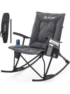 Oversized Folding Rocking Chair - High Back, Padded, Heavy Duty, Portable, 400
